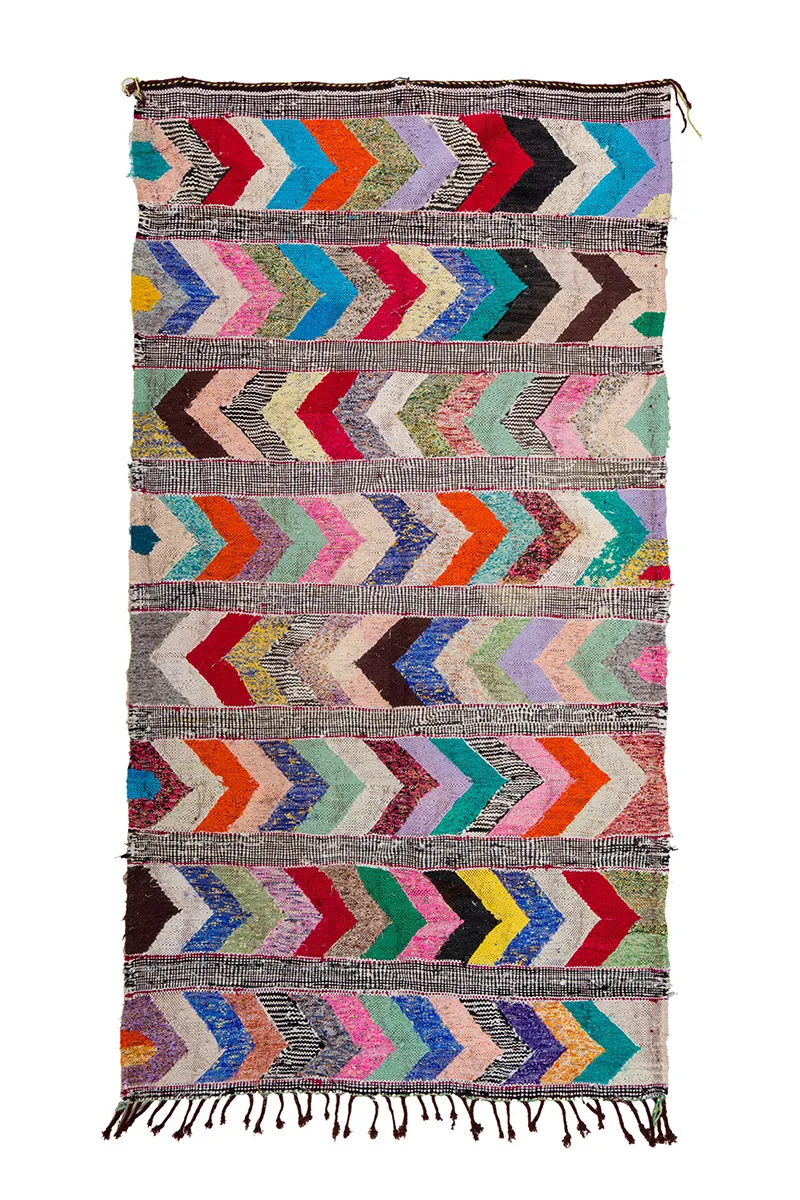 Alfombra Marroquí Bereber Boucherouite 150 x 275 cm