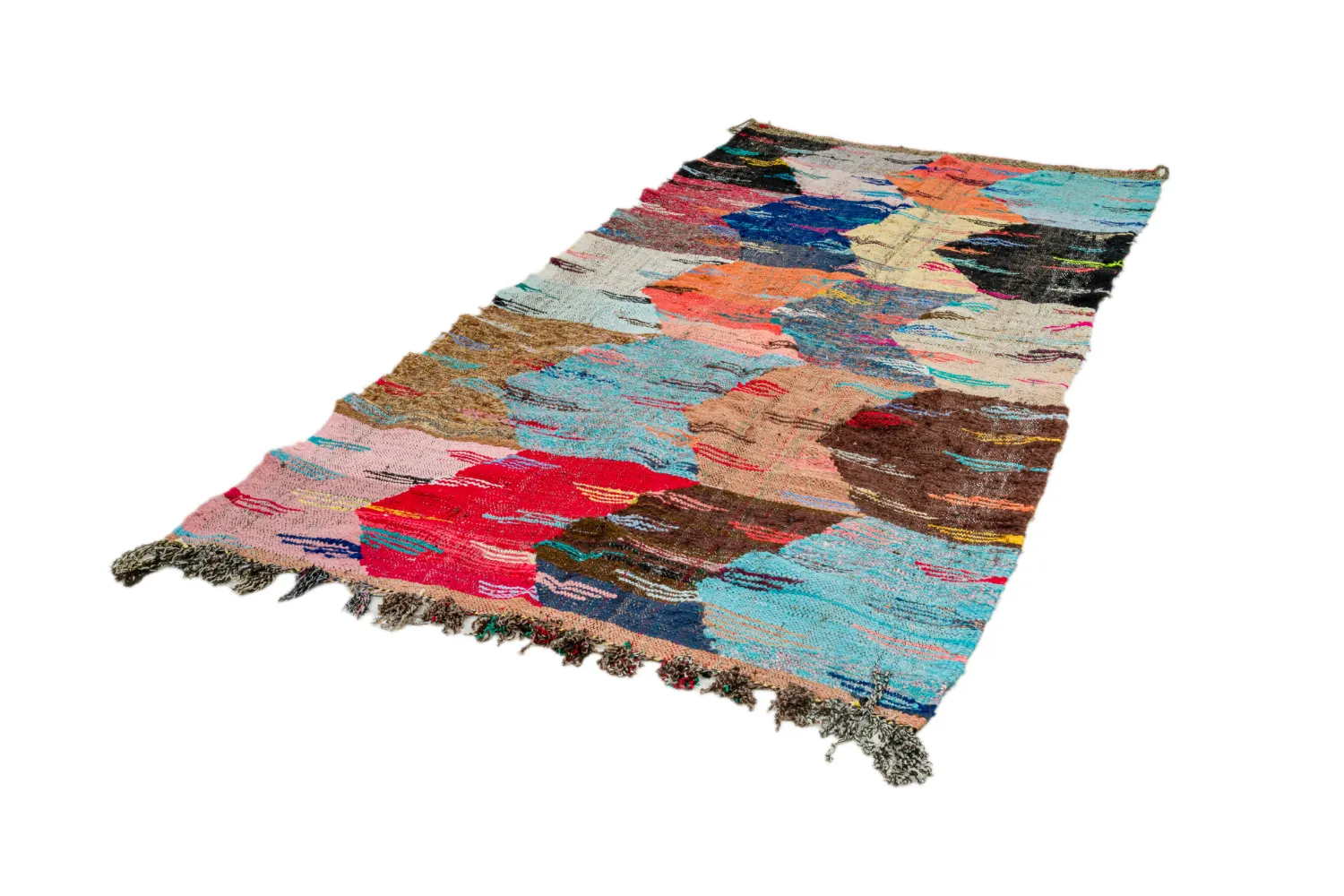 Alfombra Marroquí Bereber Boucherouite 135 x 265 cm