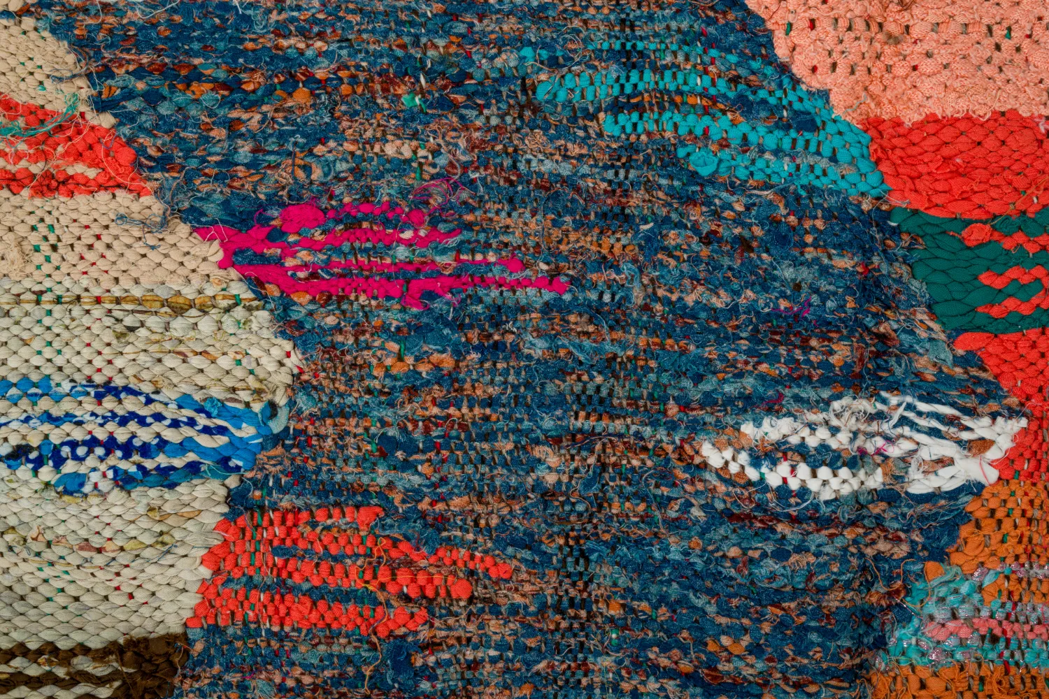 Alfombra Marroquí Bereber Boucherouite 135 x 265 cm