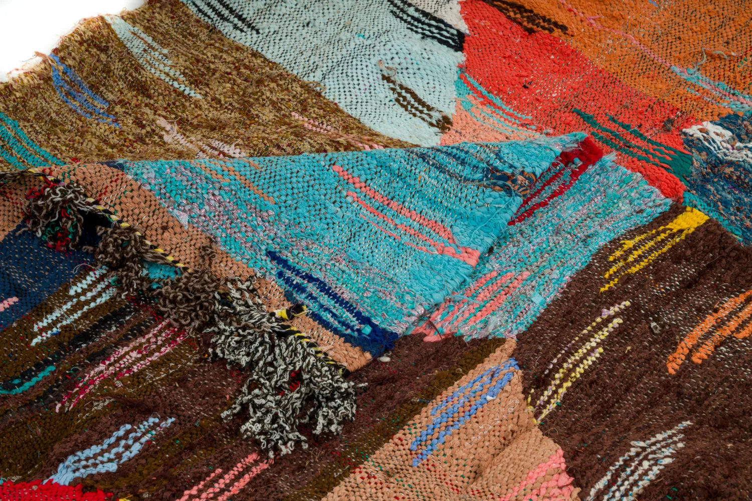 Alfombra Marroquí Bereber Boucherouite 135 x 265 cm