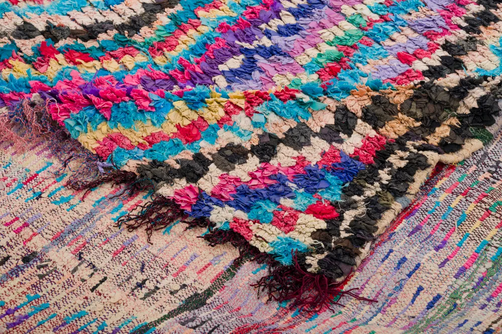 Alfombra Marroquí Bereber Boucherouite 305 x 155 cm