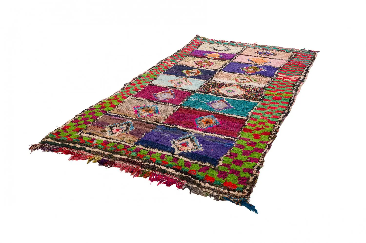 Alfombra Marroquí Bereber Boucherouite 145 x 305 cm
