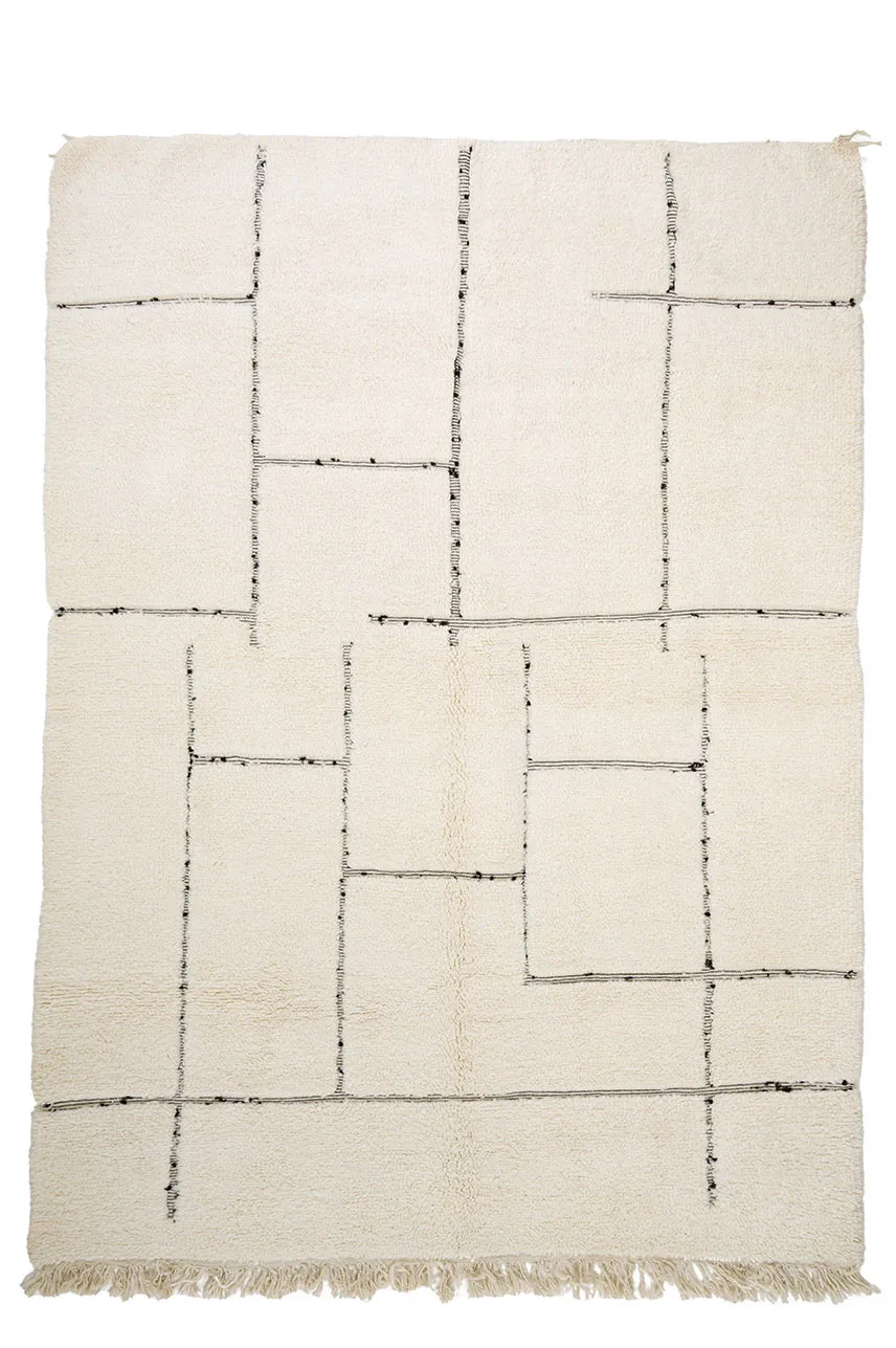 Alfombra Kilim Marroquí Bereber Beni Ourain 210 x 295 cm