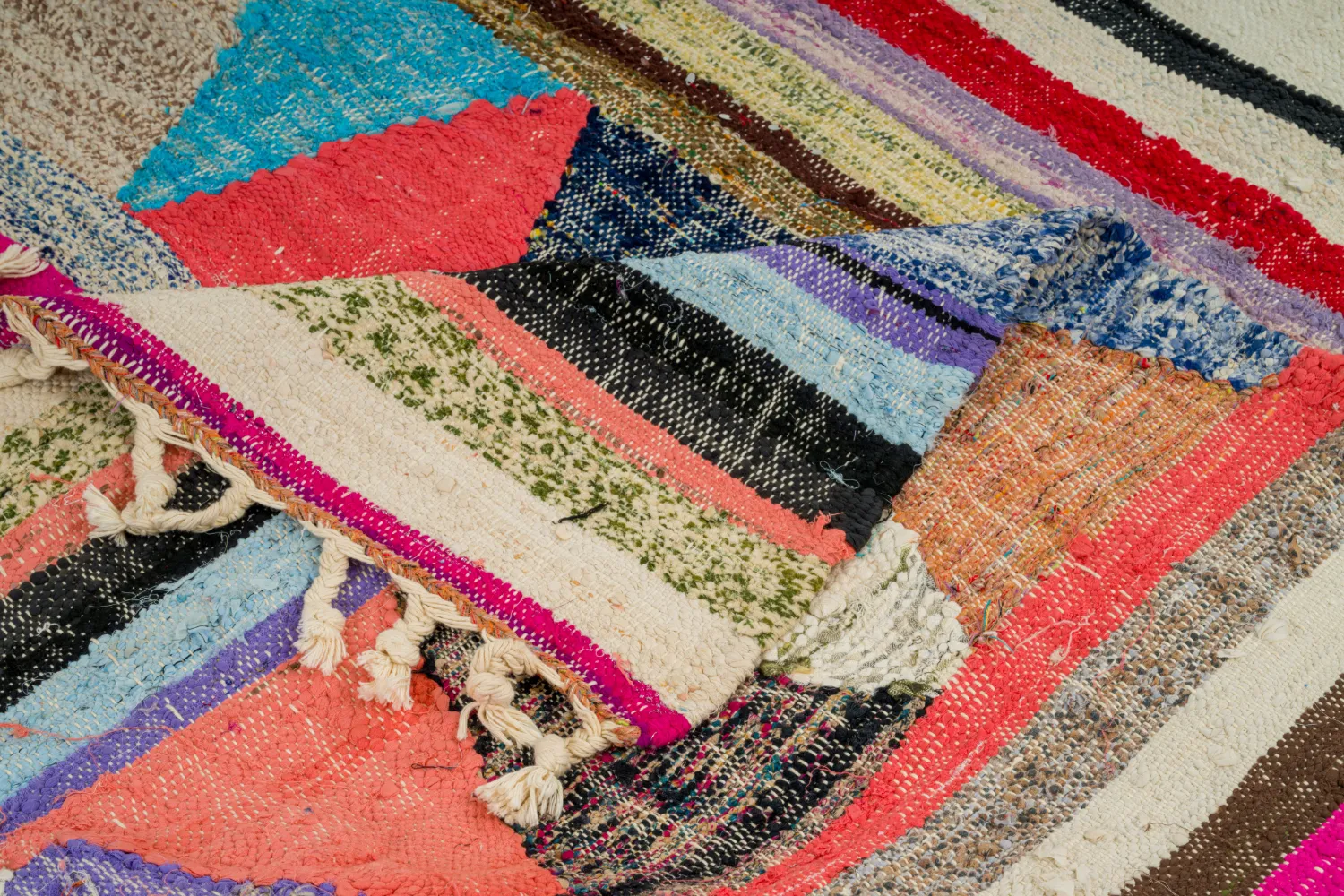 Alfombra Marroquí Bereber Boucherouite 145 x 260 cm