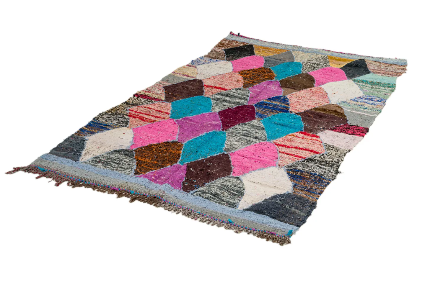 Alfombra Marroquí Bereber Boucherouite 125 x 225 cm