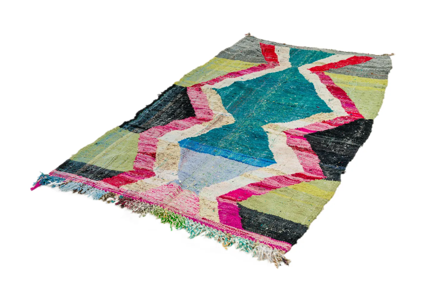 Alfombra Marroquí Bereber Boucherouite 125 x 240 cm