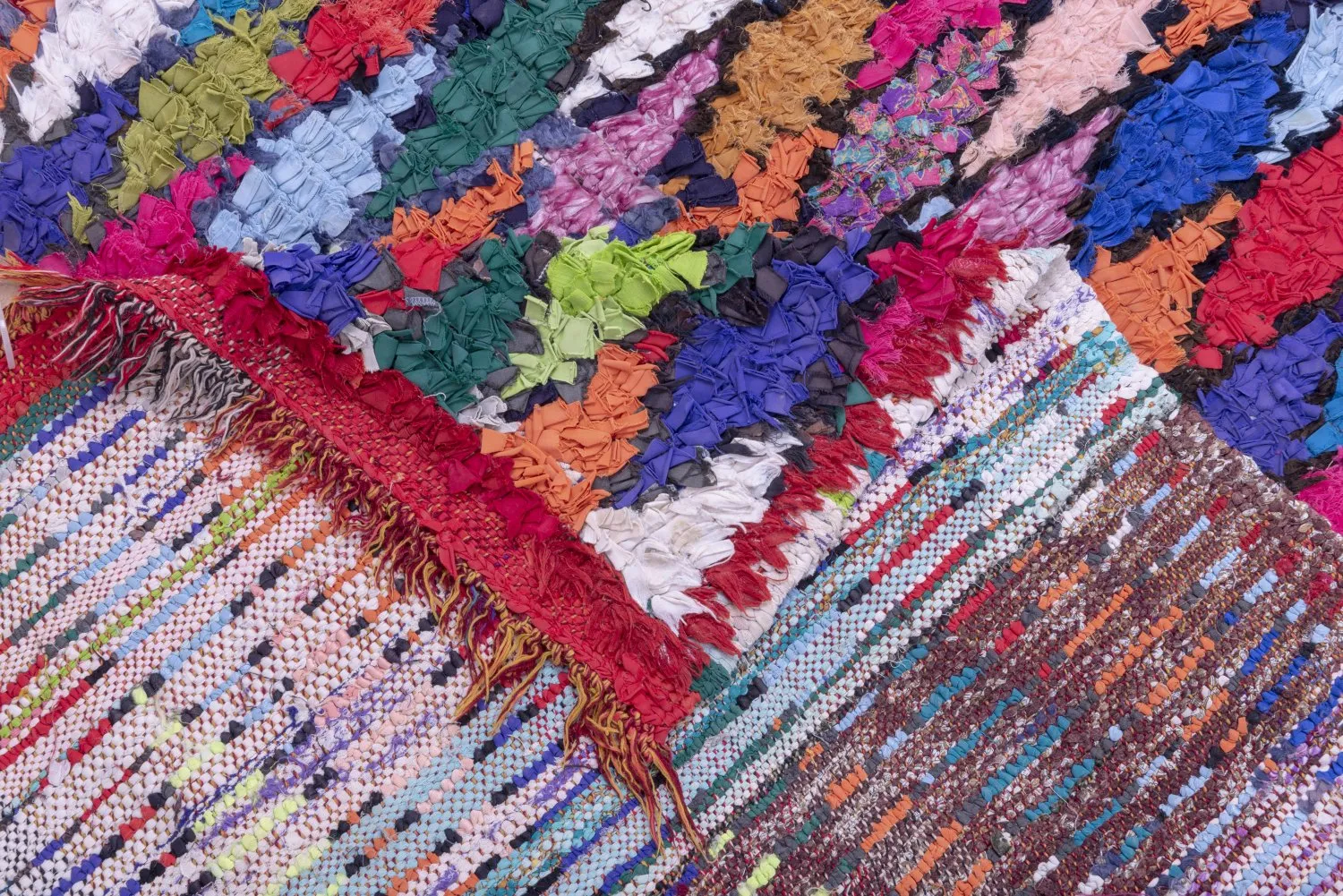 Alfombra Marroquí Bereber Boucherouite 230 x 115 cm