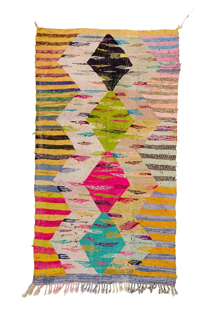 Alfombra Marroquí Bereber Boucherouite 140 x 250 cm