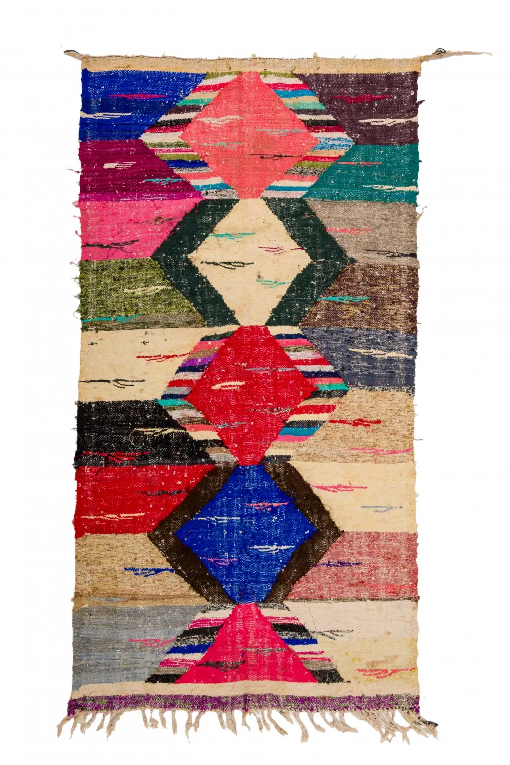 Alfombra Marroquí Bereber Boucherouite 125 x 240 cm