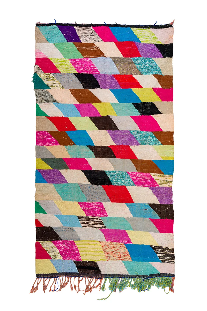 Alfombra Marroquí Bereber Boucherouite 155 x 280 cm