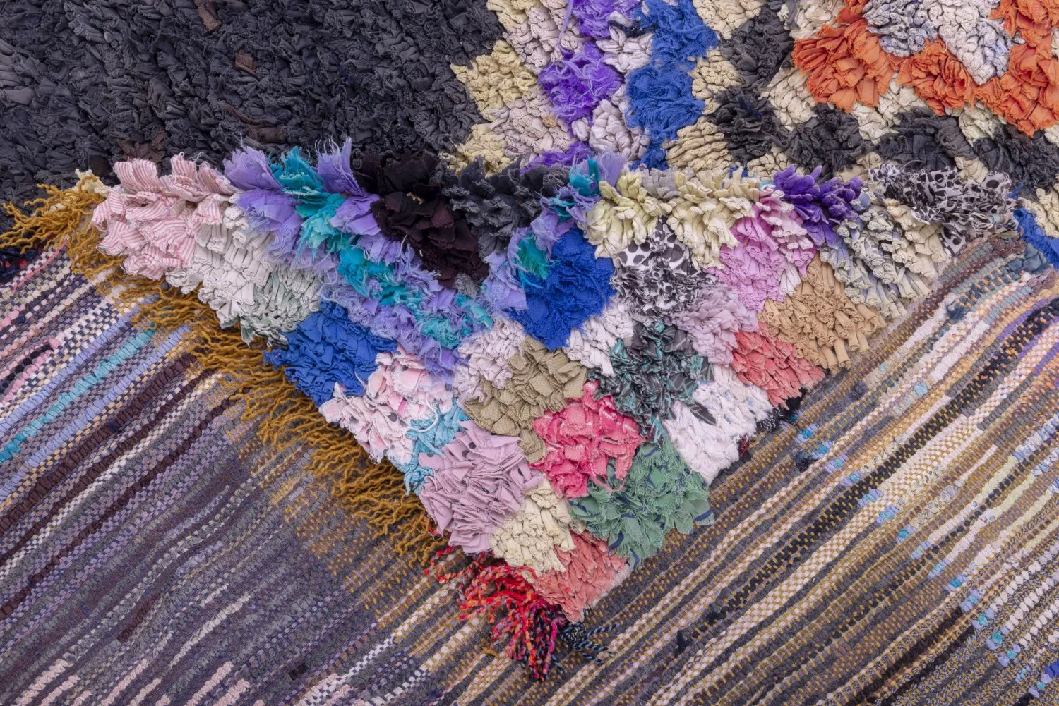 Alfombra Marroquí Berber Boucherouite 215 x 160 cm