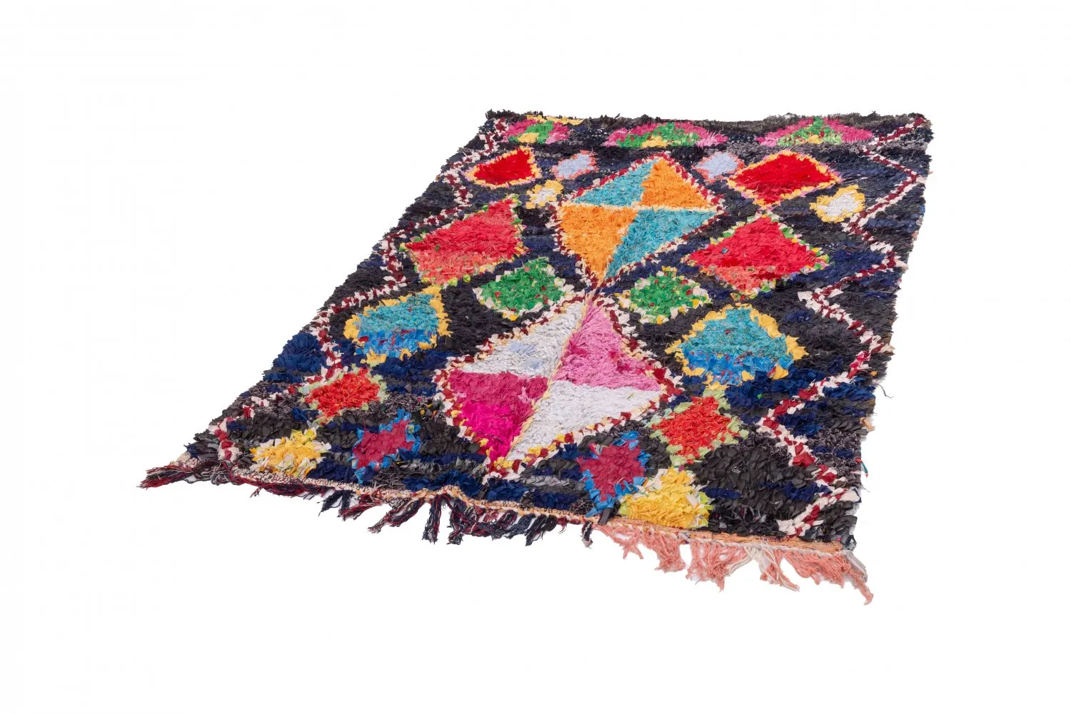 Alfombra Marroquí Bereber Boucherouite 190 x 135 cm