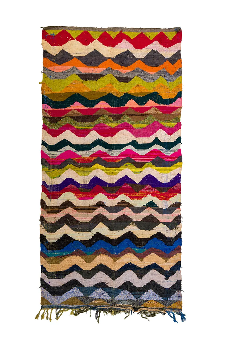 Alfombra Marroquí Bereber Boucherouite 140 x 295 cm