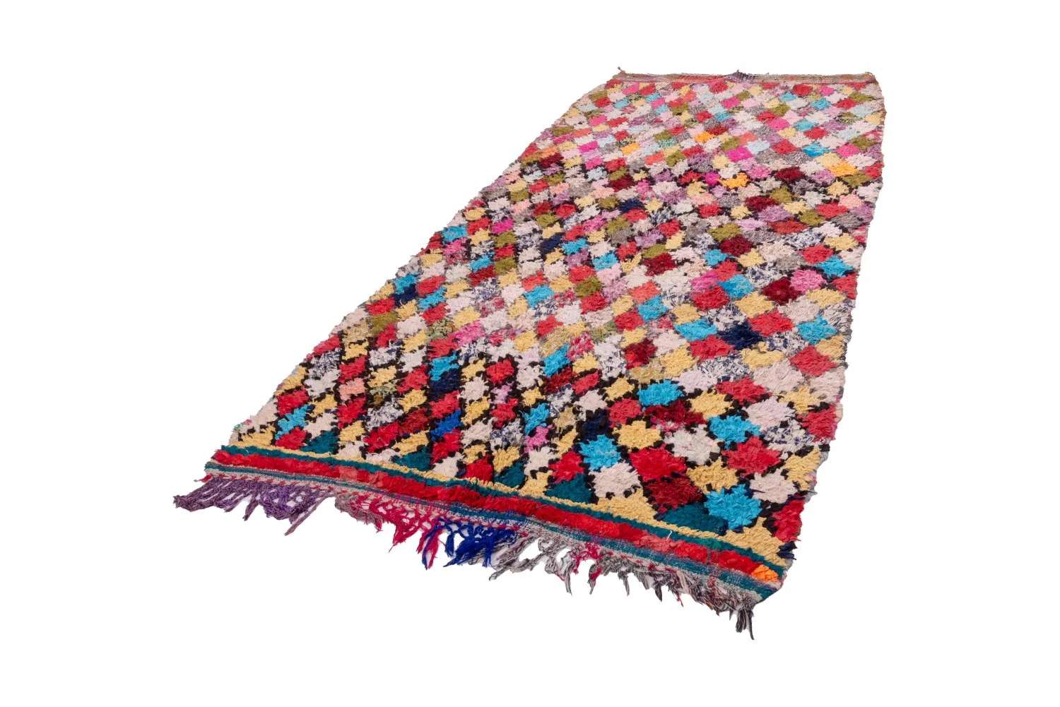 Alfombra Marroquí Bereber Boucherouite 300 x 135 cm