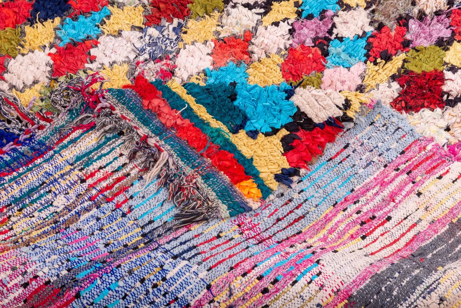 Alfombra Marroquí Bereber Boucherouite 300 x 135 cm