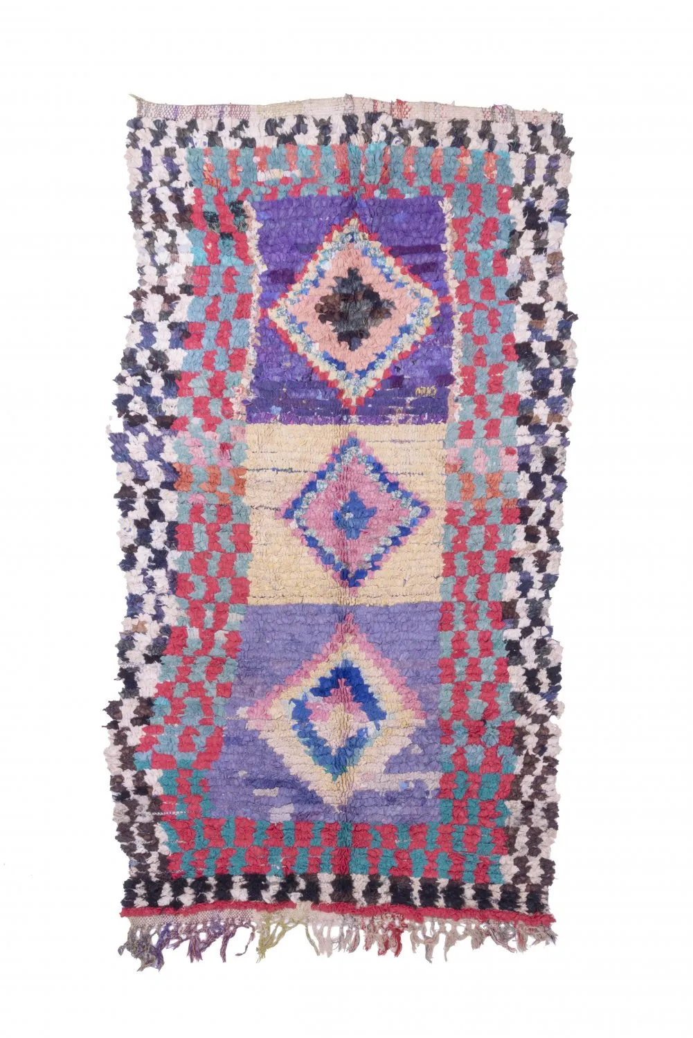 Alfombra Marroquí Bereber Boucherouite 225 x 125 cm