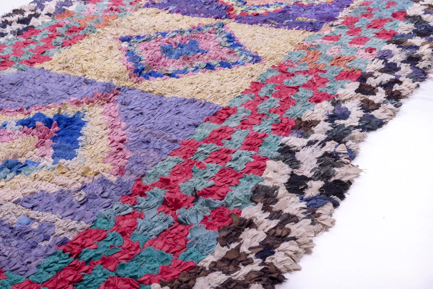 Alfombra Marroquí Bereber Boucherouite 225 x 125 cm