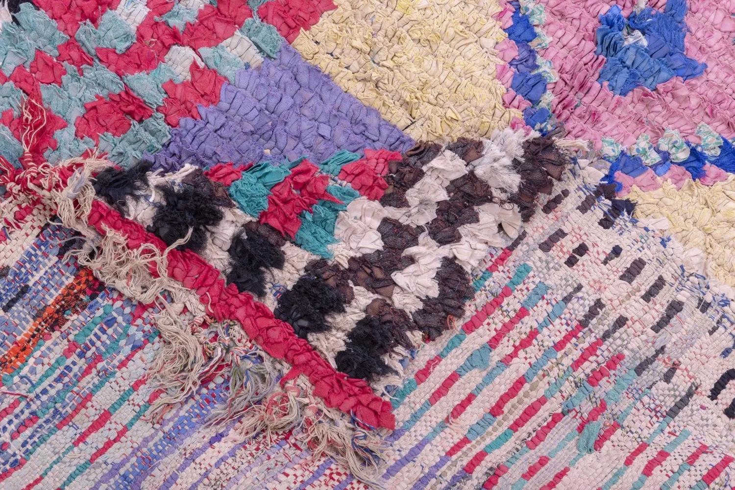 Alfombra Marroquí Bereber Boucherouite 225 x 125 cm