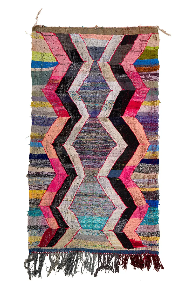 Alfombra Marroquí Bereber Boucherouite 150 x 260 cm