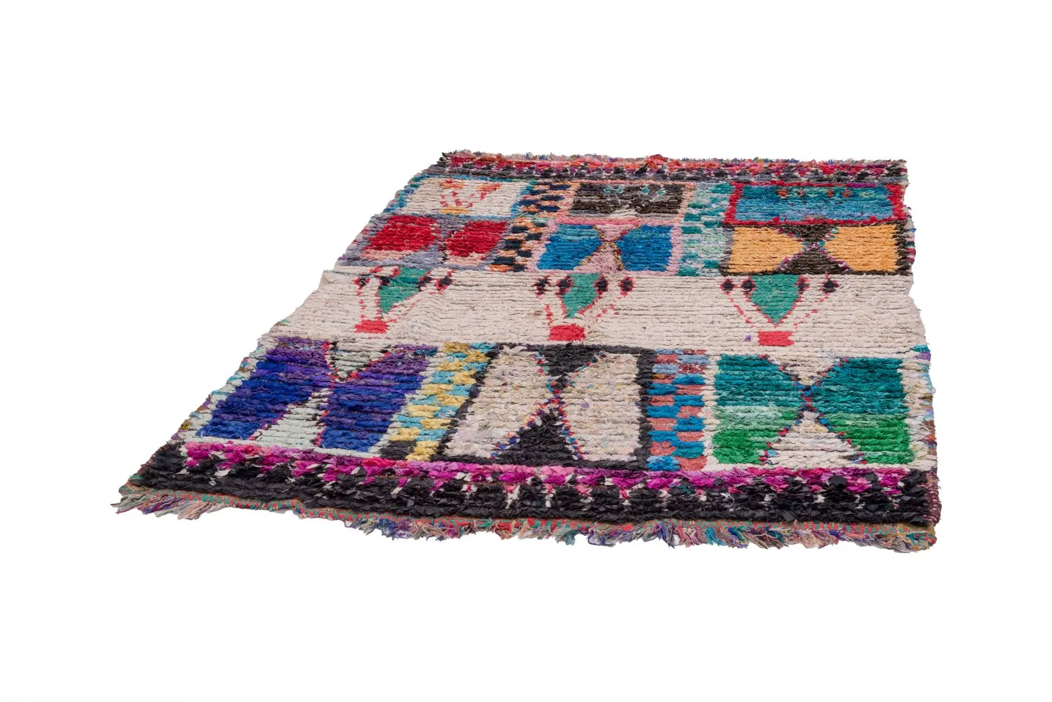 Alfombra Marroquí Bereber Boucherouite 225 x 170 cm
