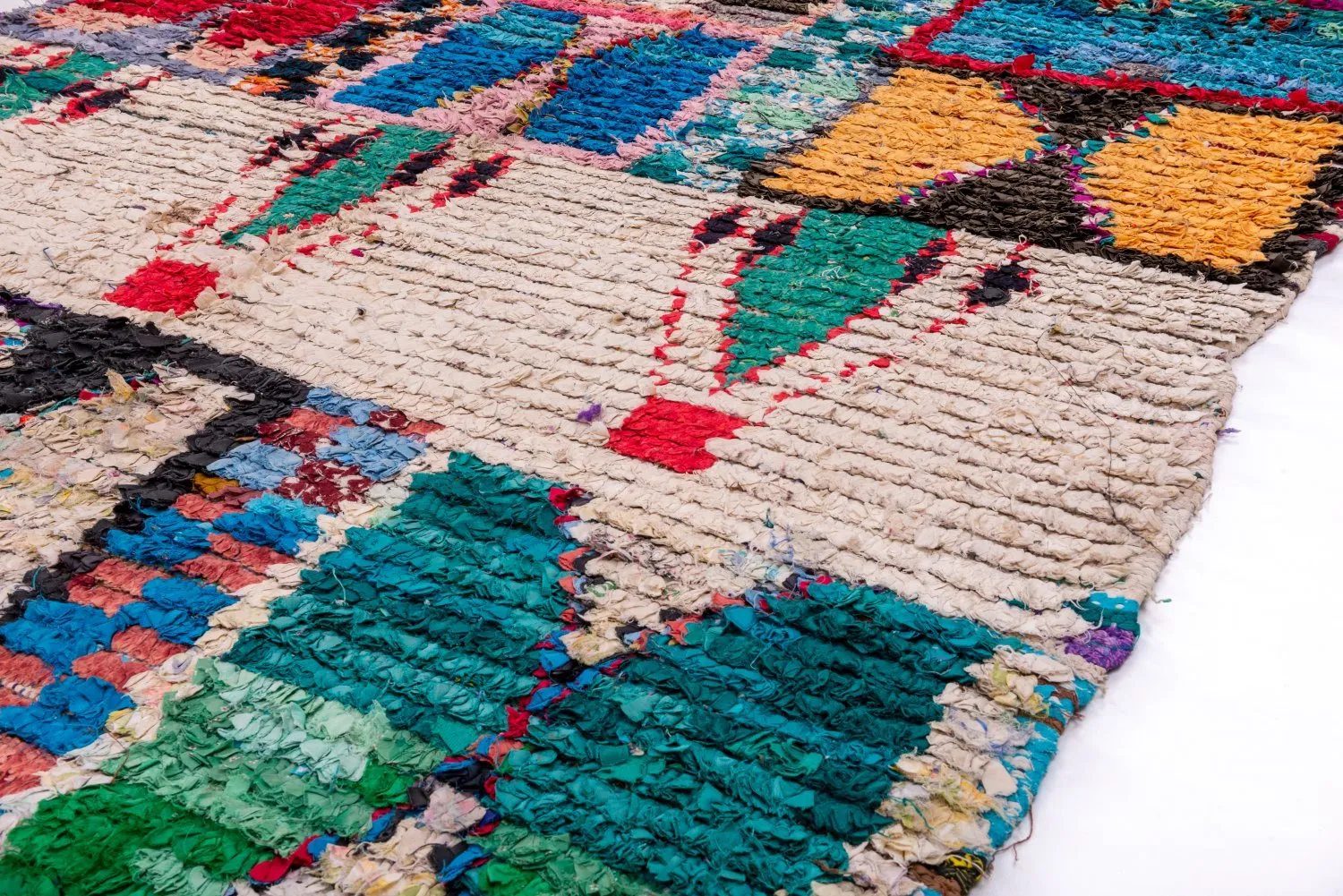Alfombra Marroquí Bereber Boucherouite 225 x 170 cm