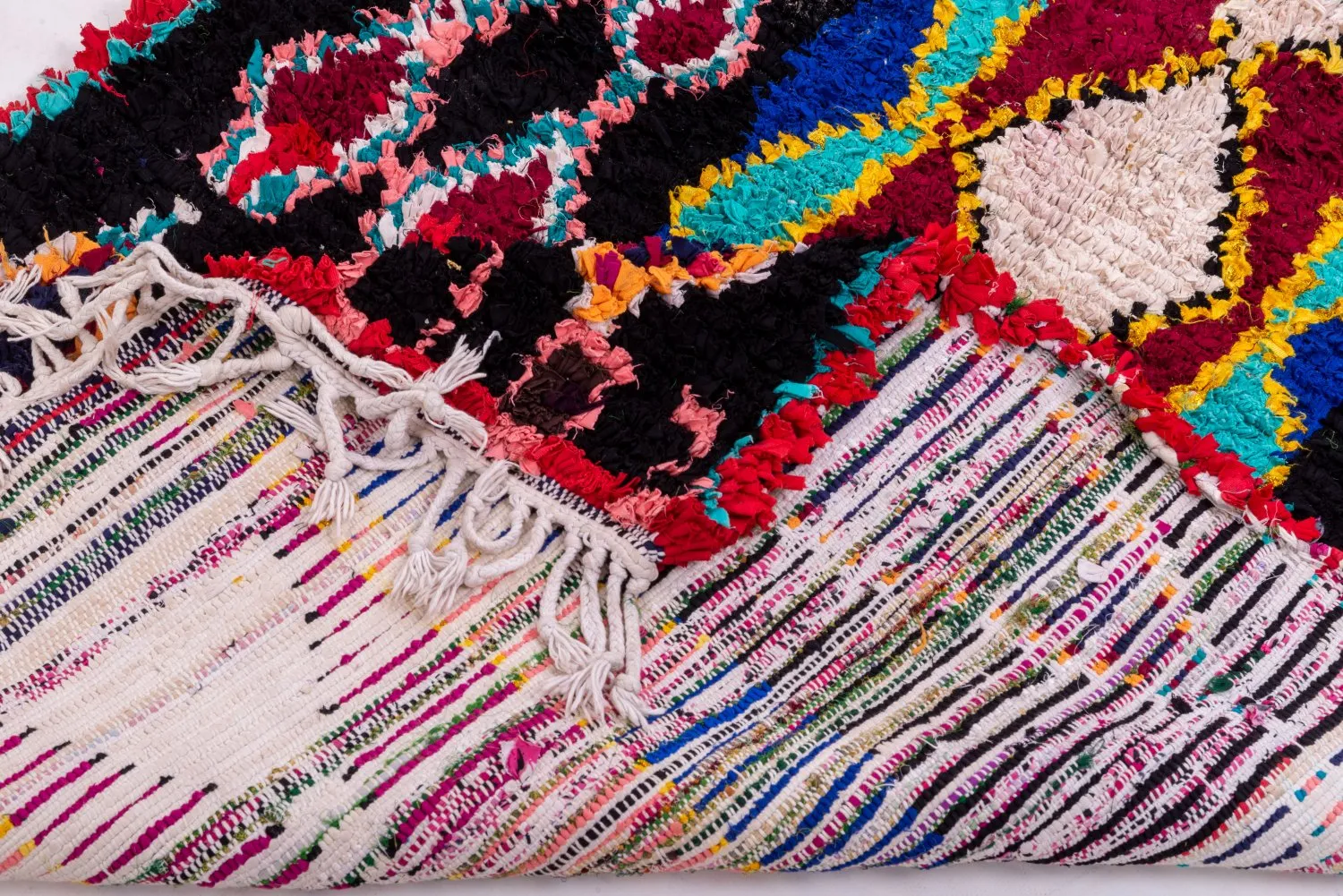 Alfombra Marroquí Bereber Boucherouite 250 x 110 cm