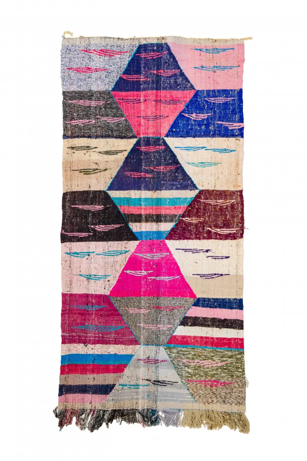 Alfombra Marroquí Bereber Boucherouite 125 x 260 cm