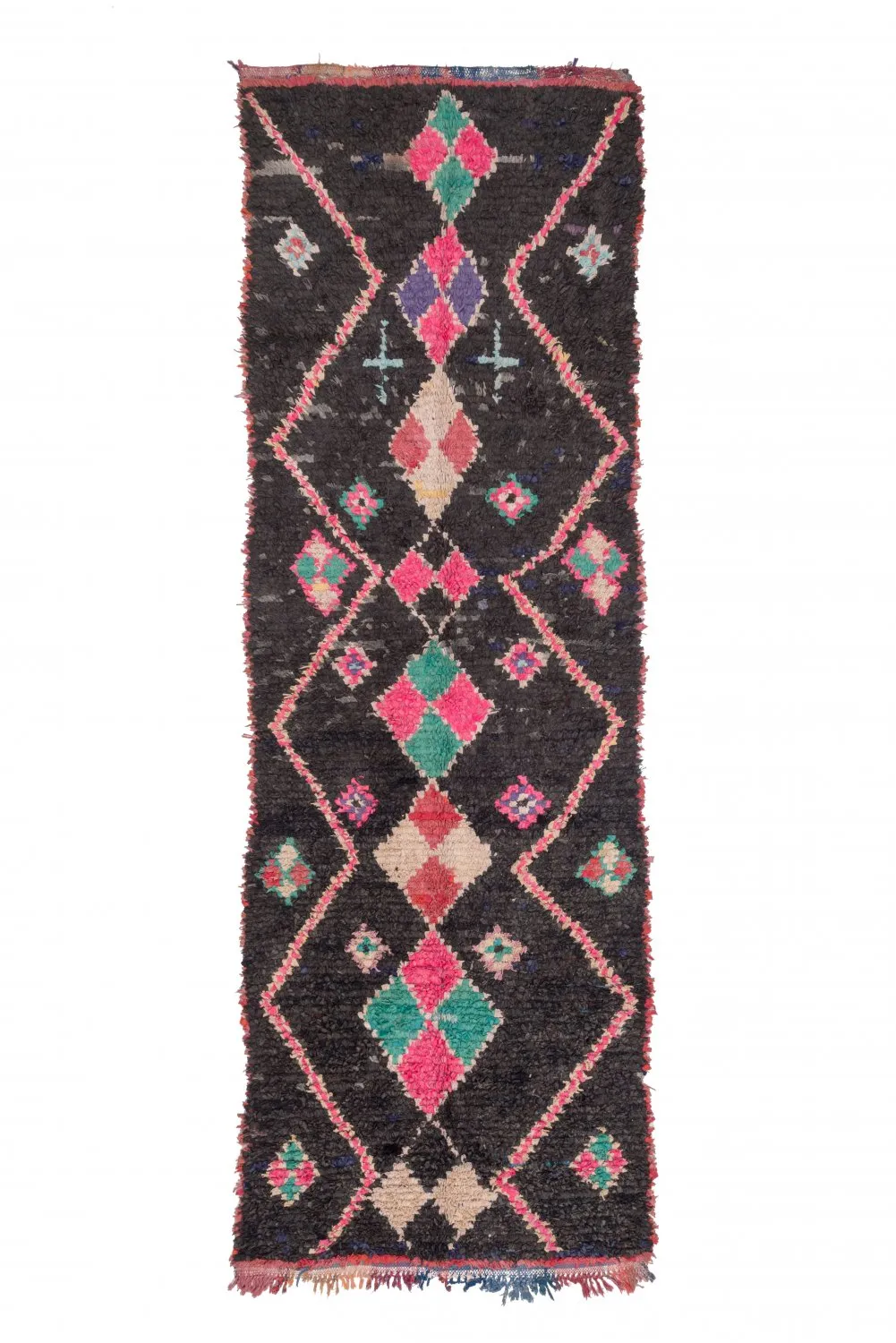 Alfombra Marroquí Bereber Boucherouite 405 x 130 cm