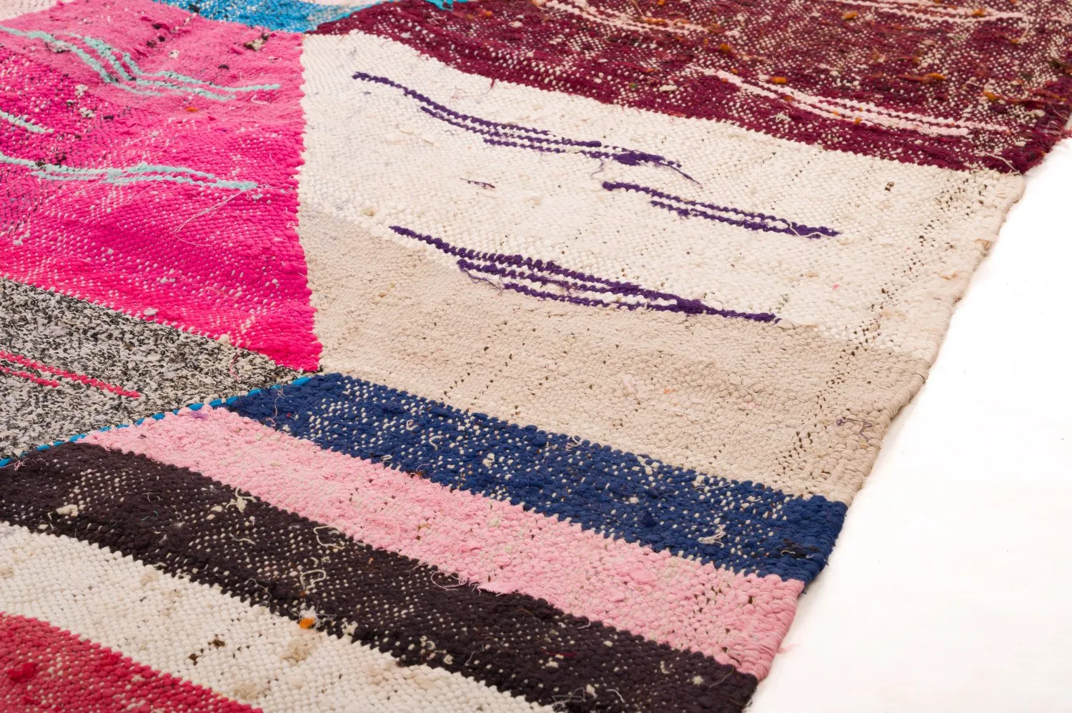 Alfombra Marroquí Bereber Boucherouite 125 x 260 cm