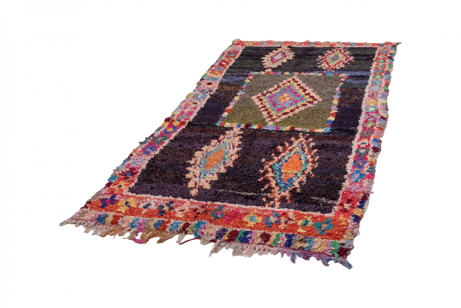 Alfombra Marroquí Bereber Boucherouite 280 x 130 cm