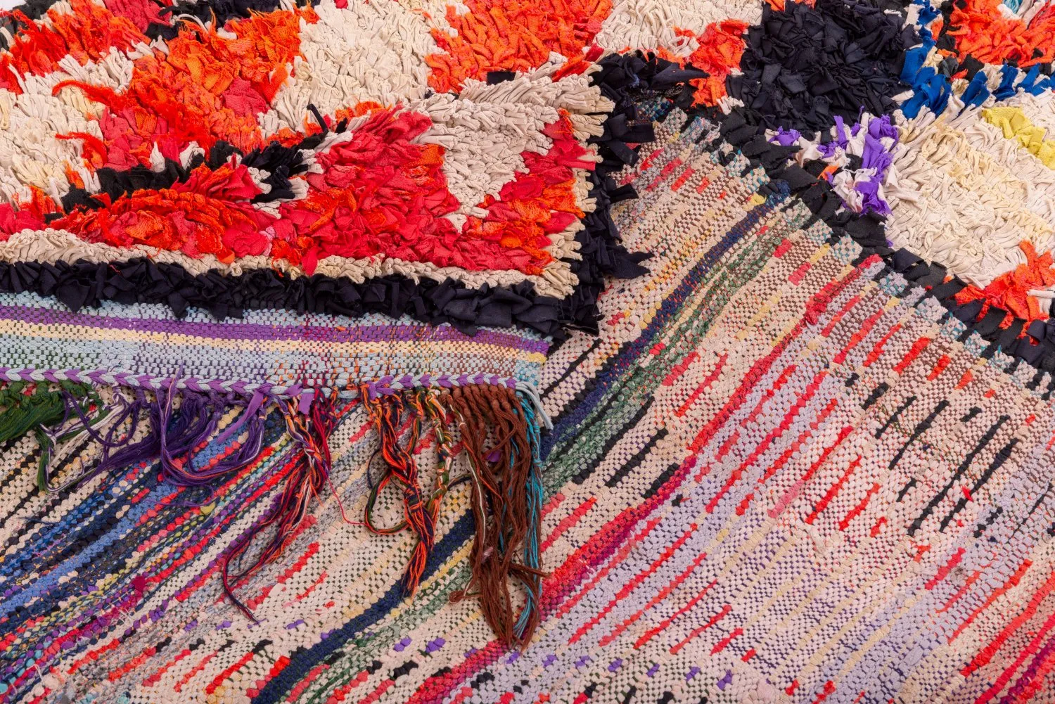 Alfombra Marroquí Bereber Boucherouite 255 x 105 cm