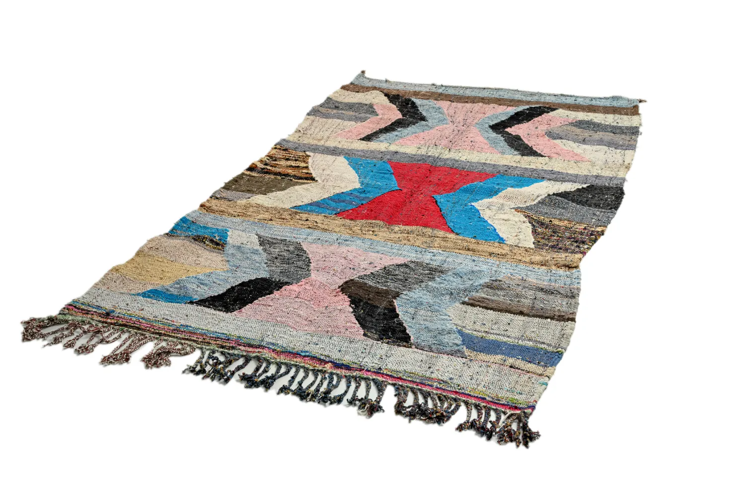 Alfombra Marroquí Bereber Boucherouite 140 x 255 cm
