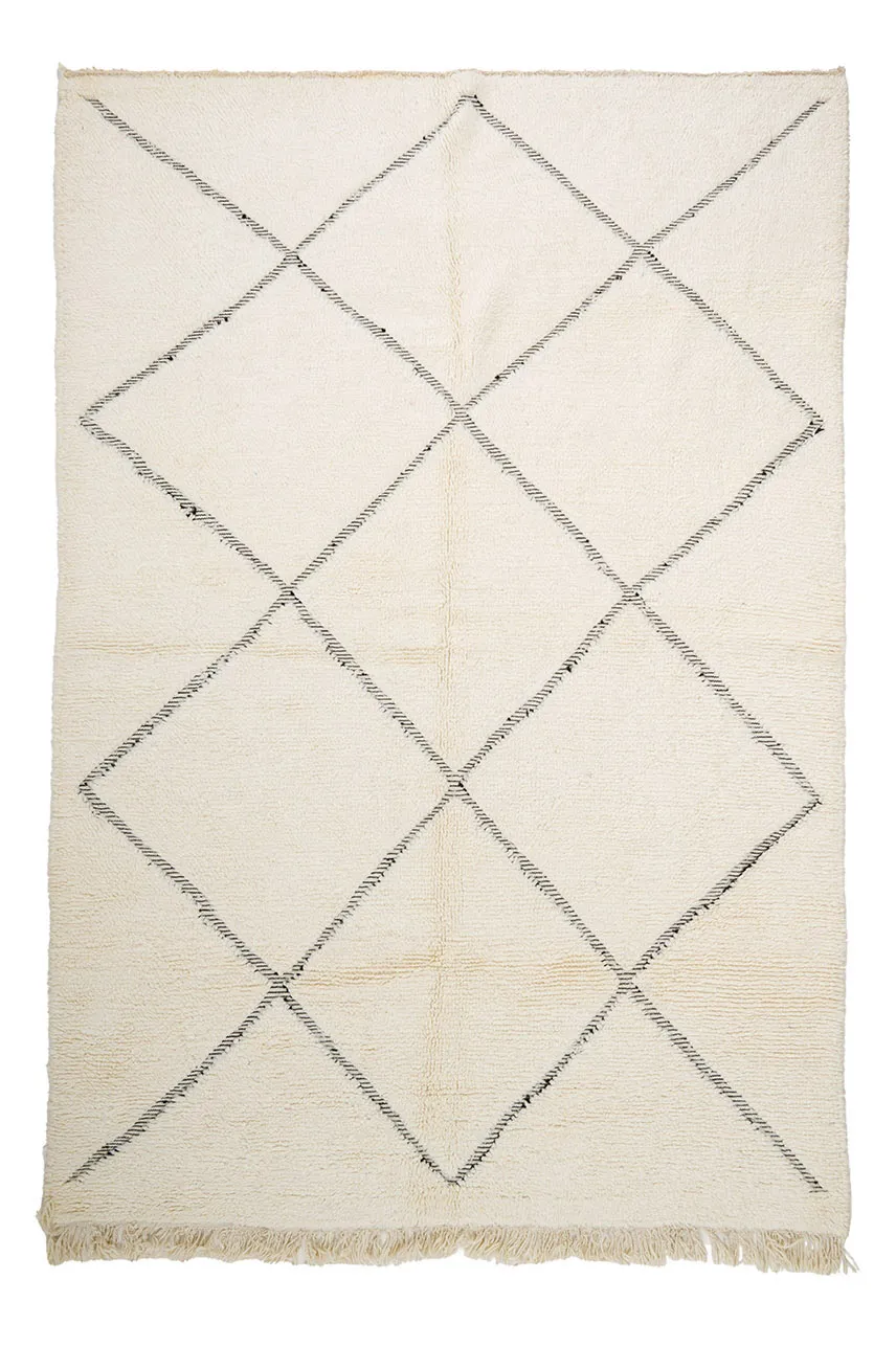 Alfombra Kilim Marroquí Bereber Beni Ourain 190 x 285 cm