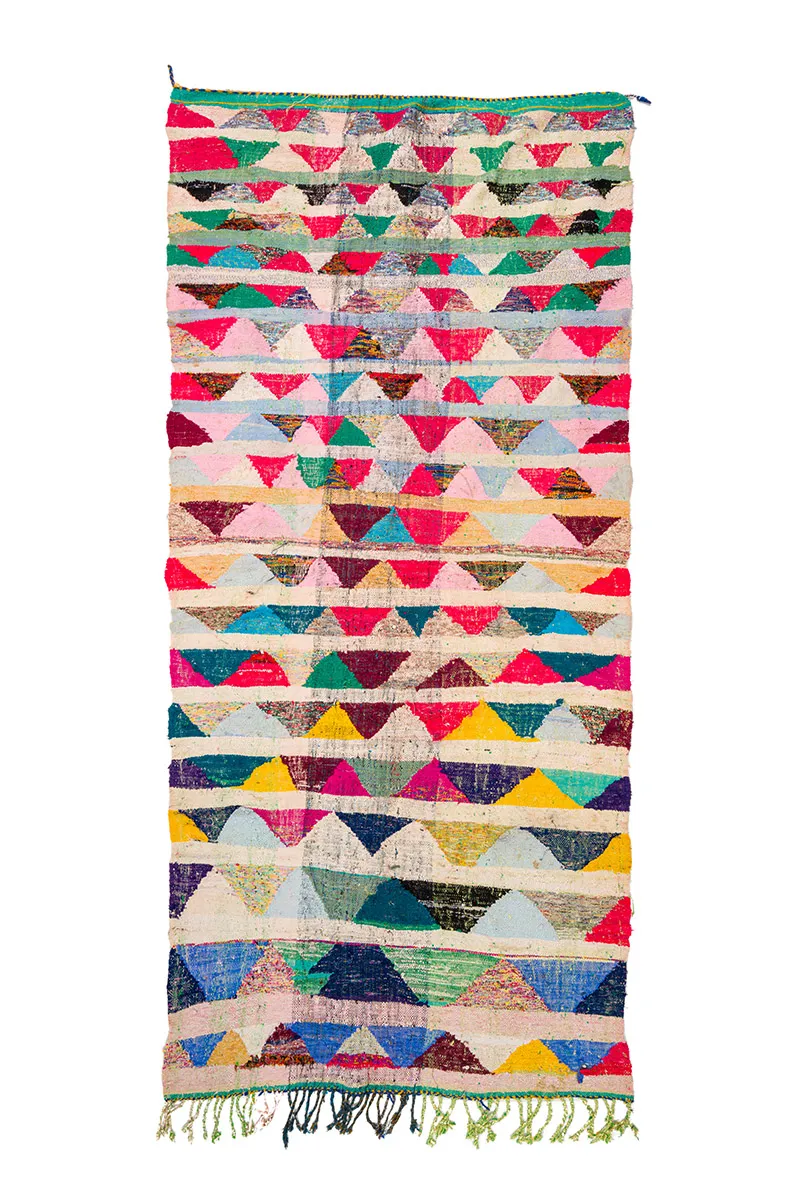 Alfombra Marroquí Bereber Boucherouite 145 x 330 cm