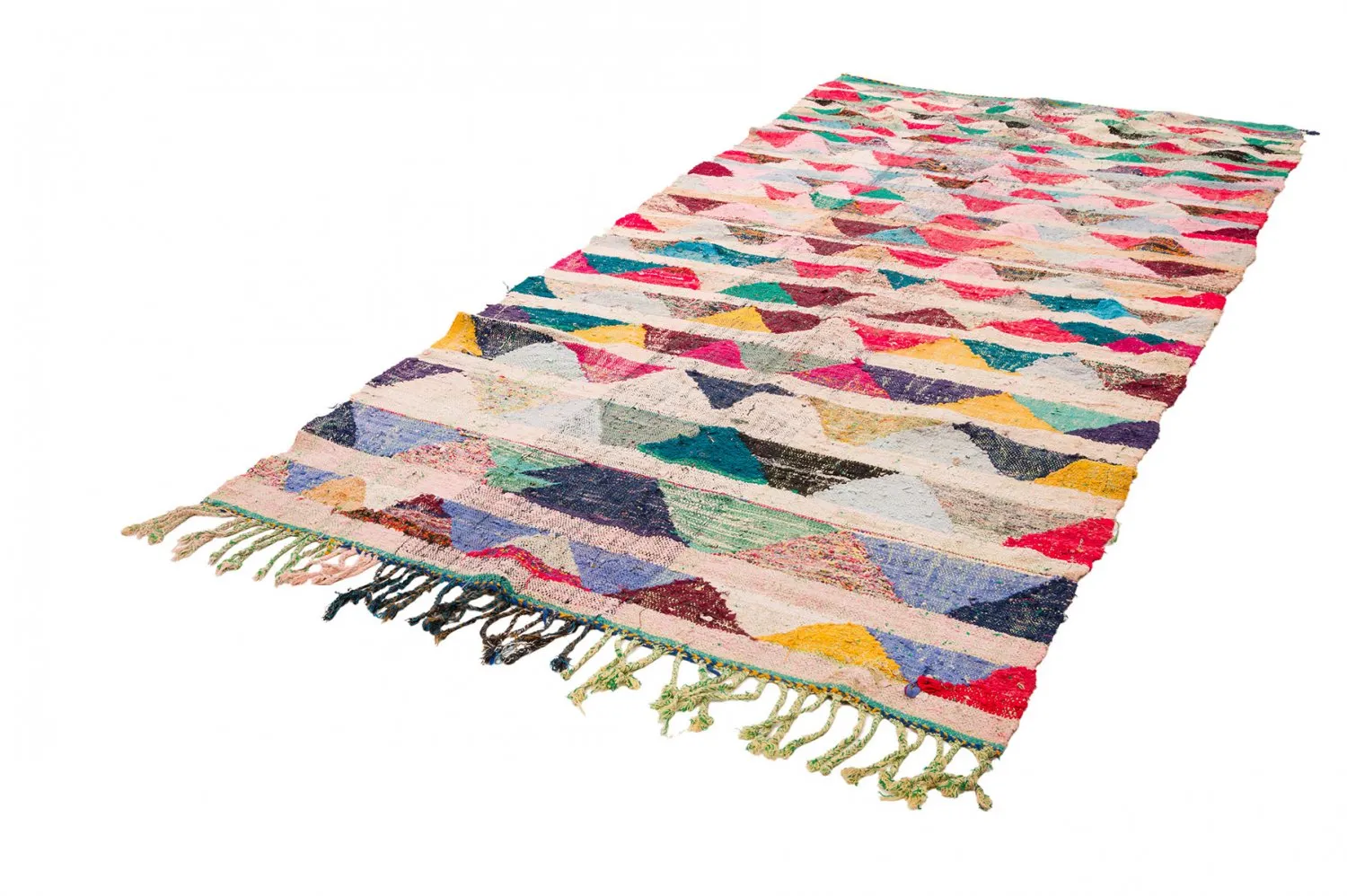Alfombra Marroquí Bereber Boucherouite 145 x 330 cm
