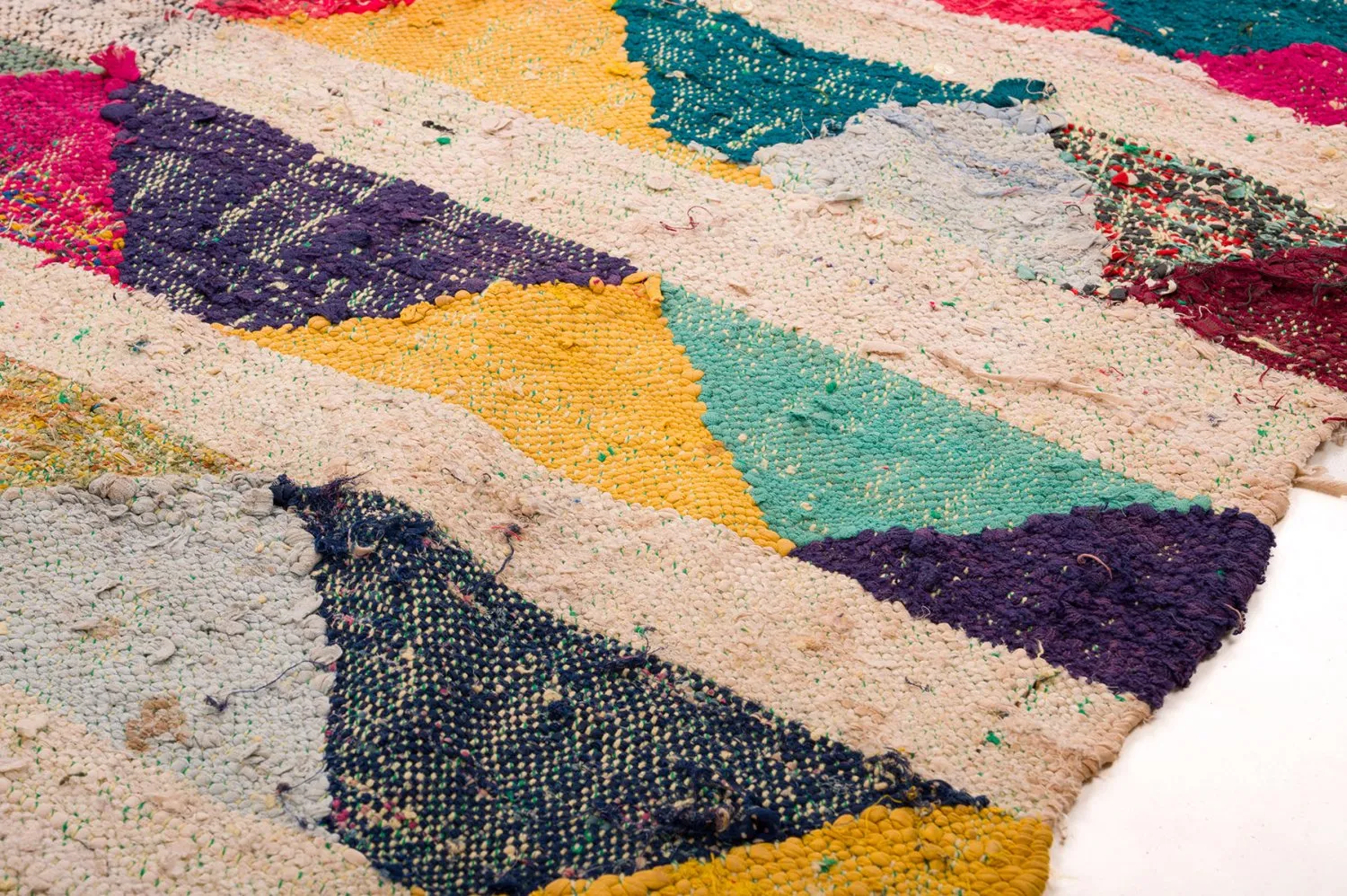 Alfombra Marroquí Bereber Boucherouite 145 x 330 cm