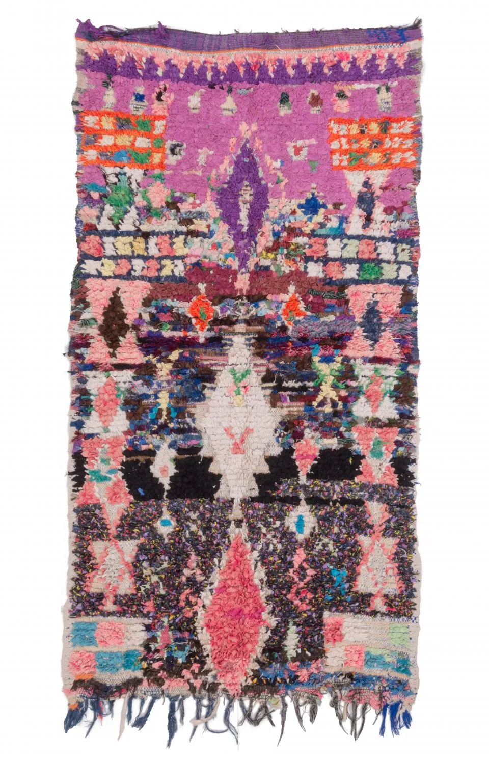 Alfombra Marroquí Bereber Boucherouite 205 x 105 cm