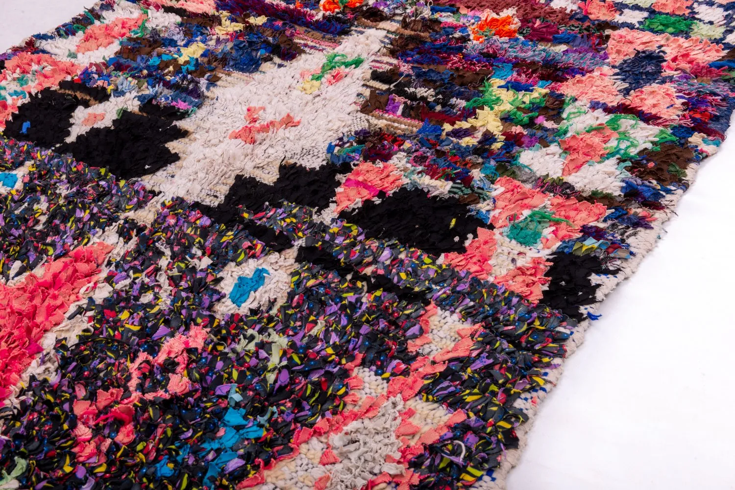 Alfombra Marroquí Bereber Boucherouite 205 x 105 cm
