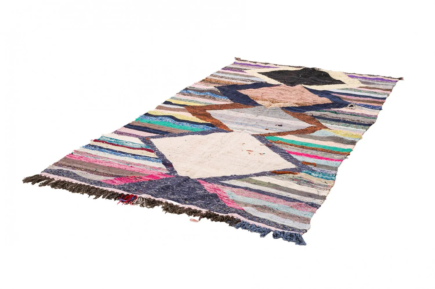 Alfombra Marroquí Bereber Boucherouite 130 x 250 cm