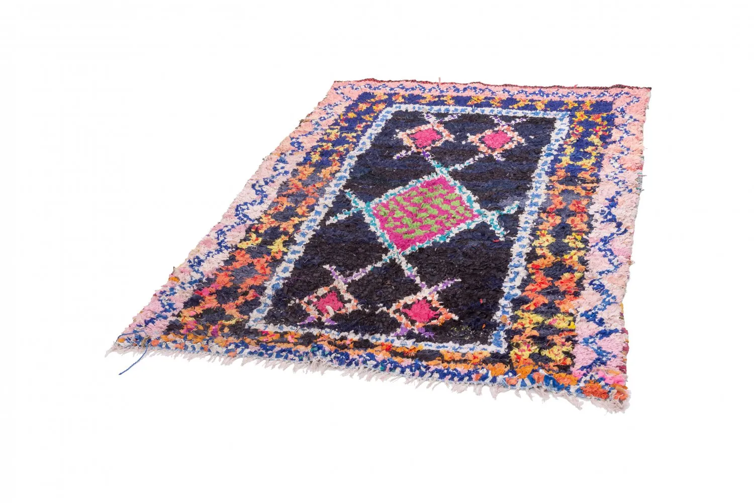 Alfombra Marroquí Bereber Boucherouite 200 x 145 cm