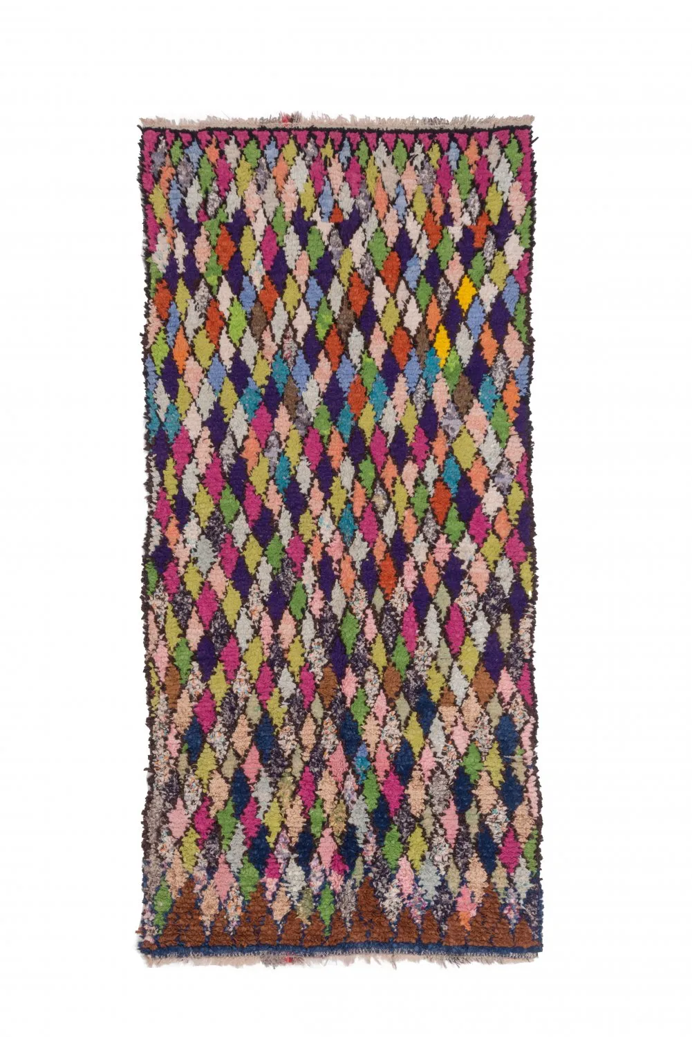 Alfombra Marroquí Bereber Boucherouite 245 x 115 cm