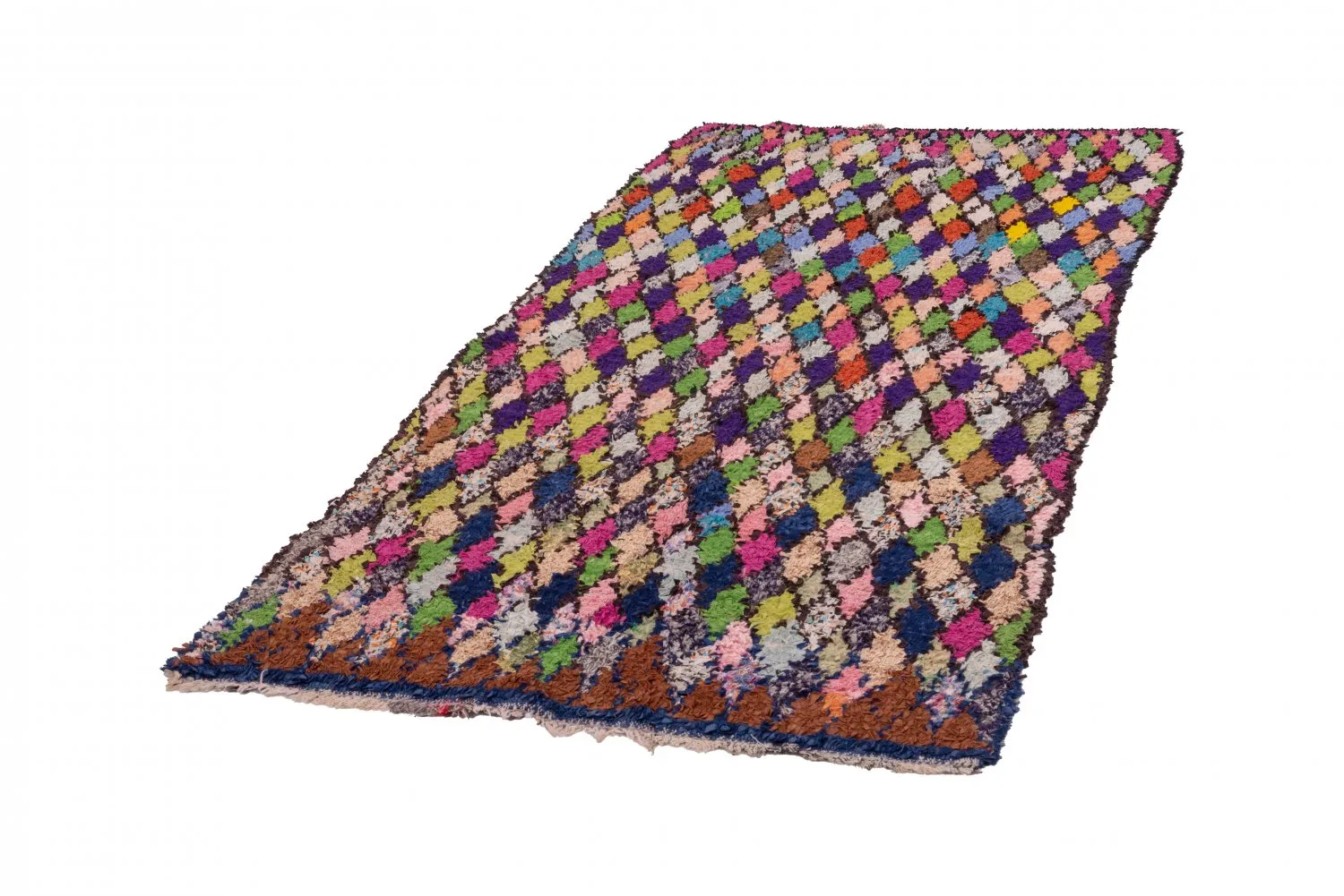 Alfombra Marroquí Bereber Boucherouite 245 x 115 cm