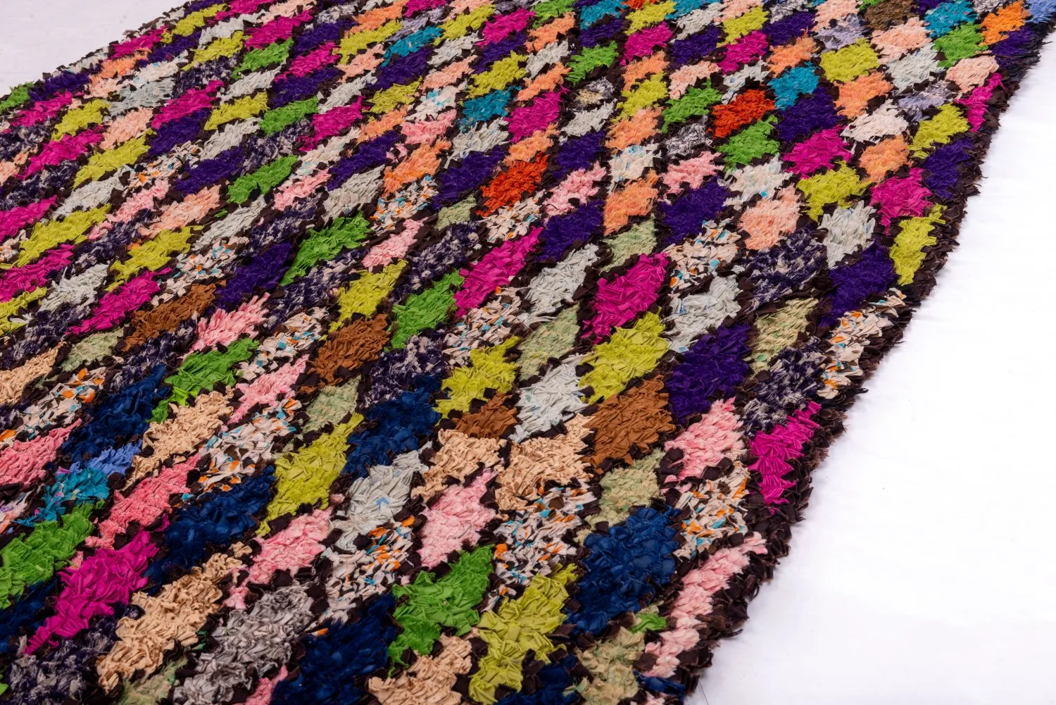 Alfombra Marroquí Bereber Boucherouite 245 x 115 cm