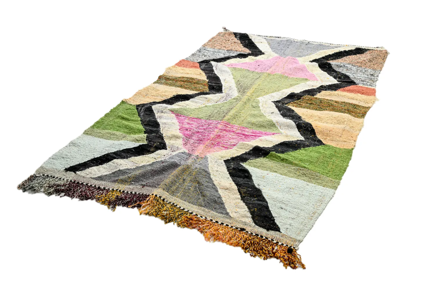 Alfombra Marroquí Bereber Boucherouite 145 x 255 cm