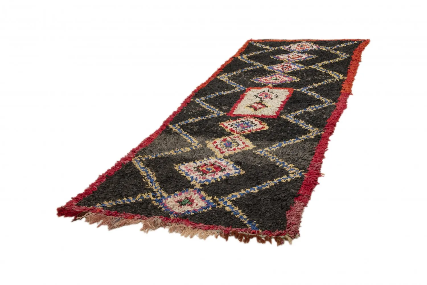 Alfombra Marroquí Bereber Boucherouite 335 x 125 cm