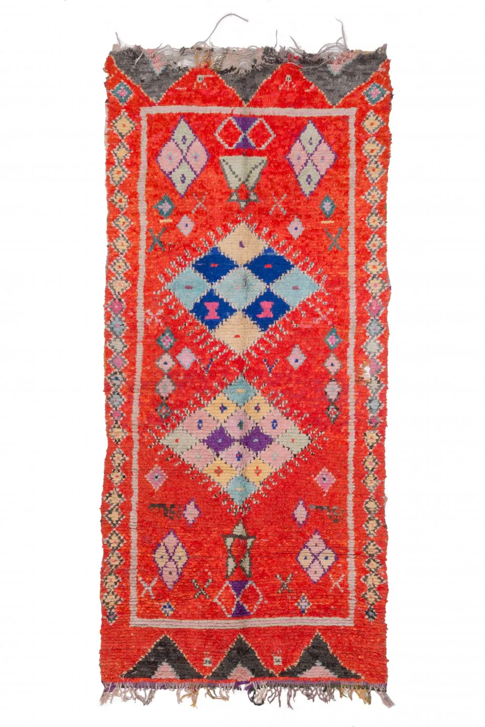 Alfombra Marroquí Bereber Boucherouite 340 x 155 cm