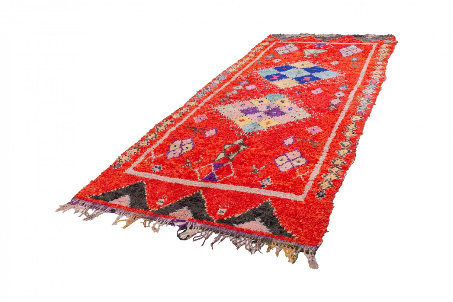 Alfombra Marroquí Bereber Boucherouite 340 x 155 cm