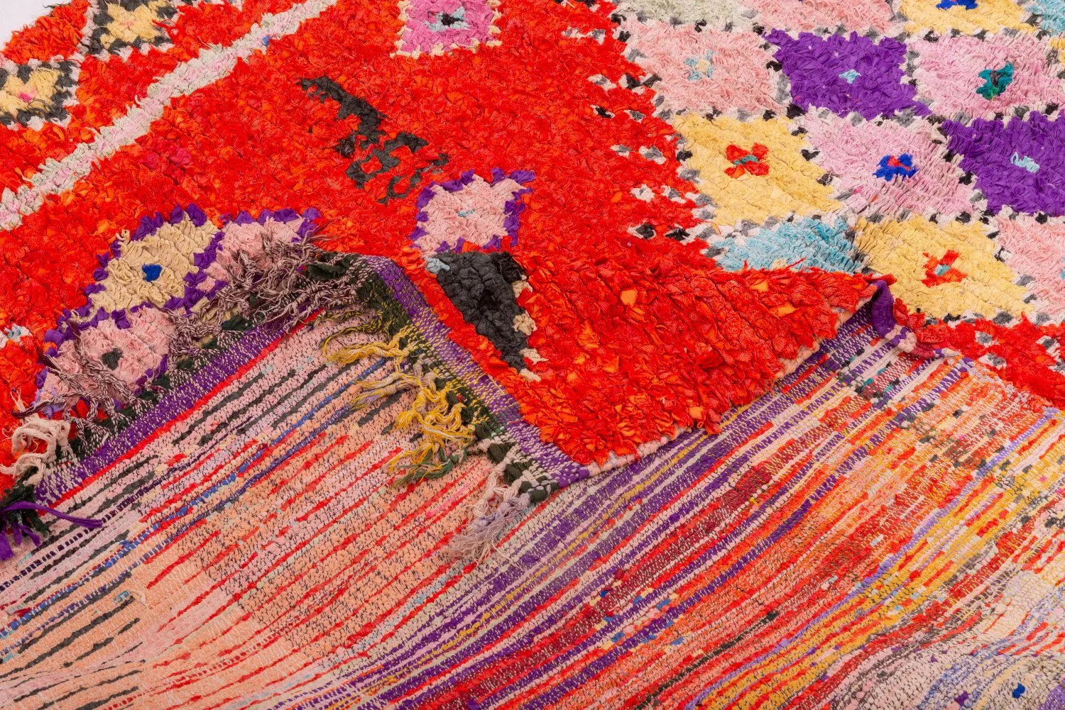 Alfombra Marroquí Bereber Boucherouite 340 x 155 cm