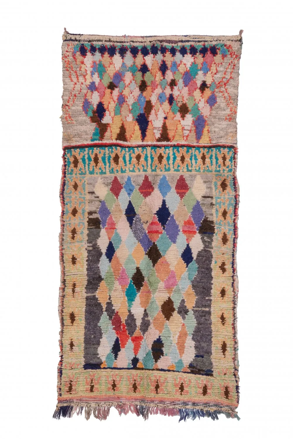 Alfombra Marroquí Bereber Boucherouite 255 x 115 cm