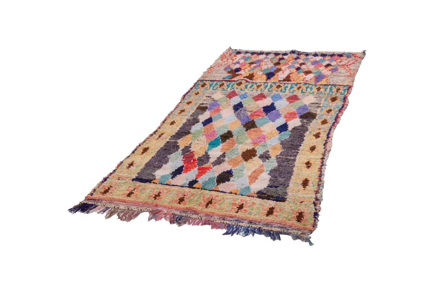Alfombra Marroquí Bereber Boucherouite 255 x 115 cm